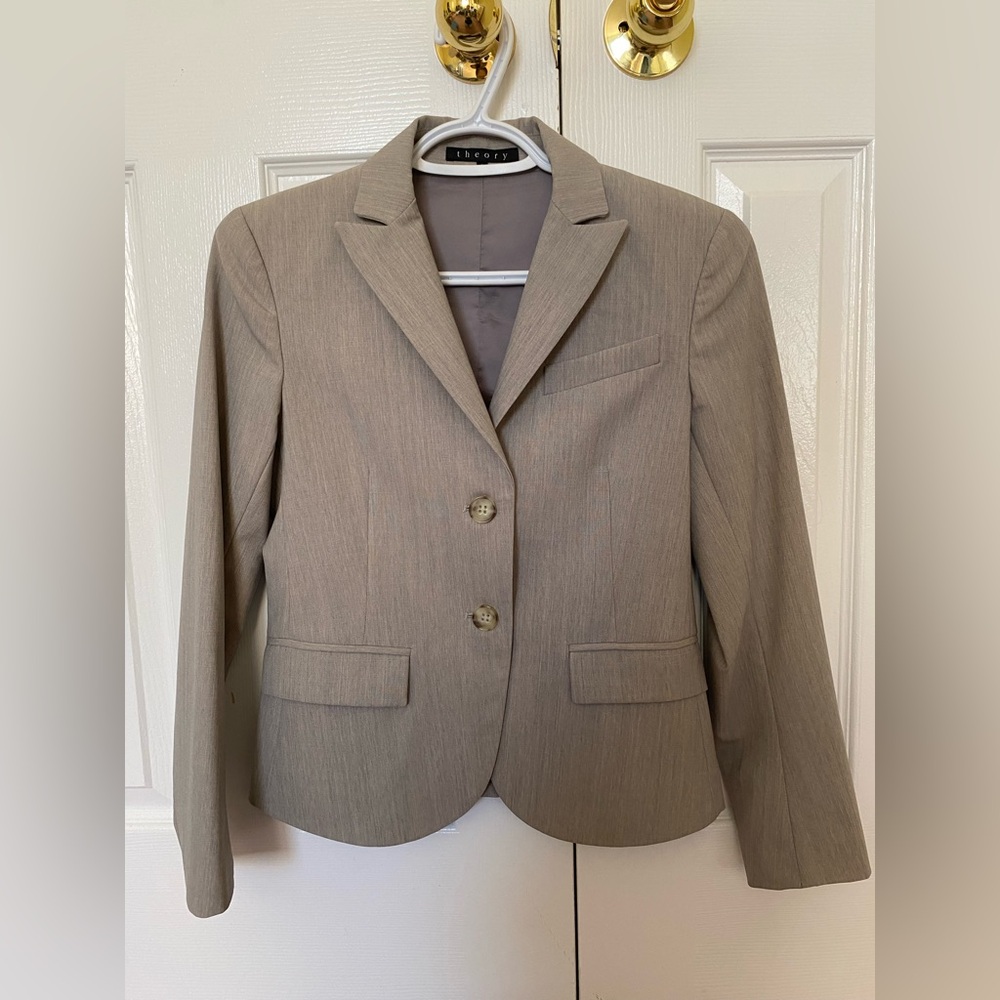 Theory Women's Light Grey Wool Blazer